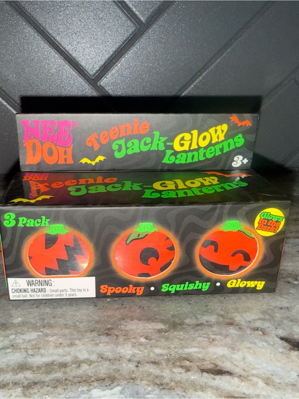 Nee Doh Teenie Jack-Glow Lanterns - Orange Glow 3-Pack